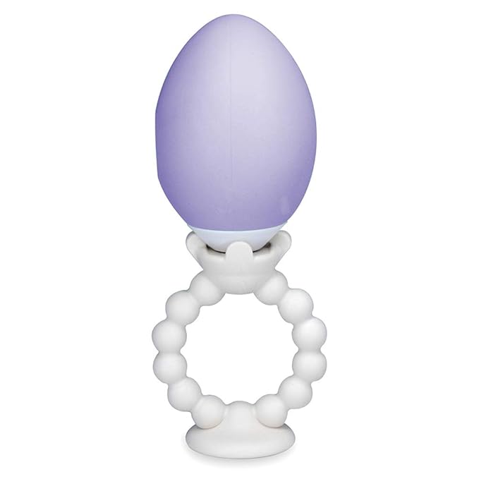 The Teething Egg and Grippie Ring - Baby Development Toys, Teether for 3, 4, 6, 12 Up to 18 Months Old Boy or Girl, Sensory Toys, A Baby Registry Must Have, Lavender