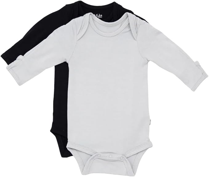 KYTE BABY Rayon made from Bamboo Long Sleeve Baby Bodysuits, 2-Pack
