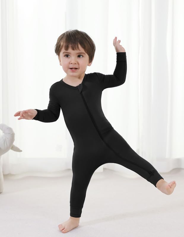 Baby Zippered Rompers Newborn Pajamas Sleepers Long Sleeve Jumpsuits Infant Zipper Romper-Viscose from Bamboo