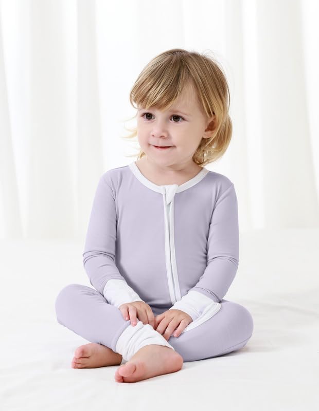 Baby Zippered Rompers Newborn Pajamas Sleepers Long Sleeve Jumpsuits Infant Zipper Romper-Viscose from Bamboo
