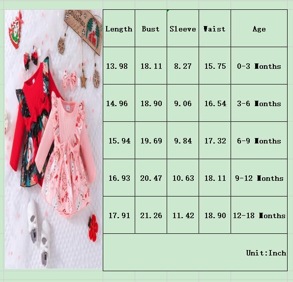 Hnyenmcko Newborn Baby Girl Christmas Clothes Infant Red Plaid Romper Dress Ruffle Long Sleeve Ribbed Bodysuit Headband Set