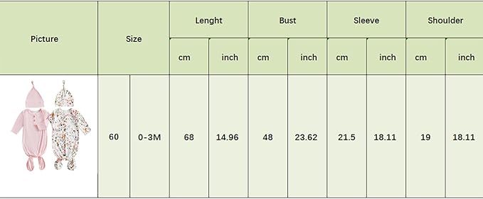 Merqwadd Baby Sleeper Gown Boy Girl 2-Pack Knotted Gown Newborn Nightgown with Hat Set Infant Sleepwear Pajamas