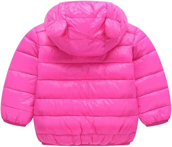 Winter Down Coats for Kids Baby Boys Girls Light Puffer Padded Jacket Bear Hoods Infant Outerwear
