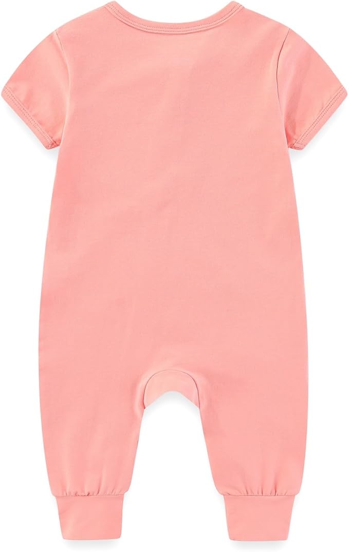 2 Pack Unisex Baby Short Sleeve Rompers 2 Way Zipper New Born One-Piece Jumpsuits 0-24Months Infant Outfits