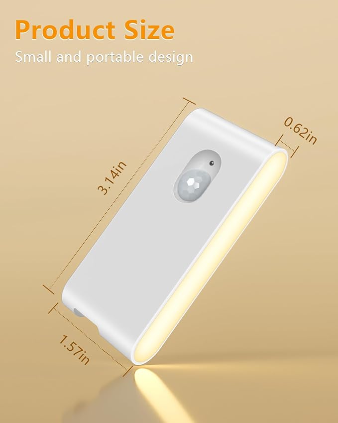 WILLED Stair Lights Indoor, RGB & Warm White Motion Sensor Night Light, Color Changing Motion Sensor Light Indoor, Rechargeable Night Light for Stair,Hallway,Bathroom,Cabinet,Closet,Kitchen,6 Pack