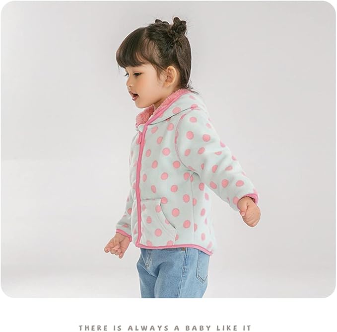 Feidoog Toddler Fleece Jacket Baby Boys Girls Hooded Zipper Long Sleeve Thick Warm Outerwear