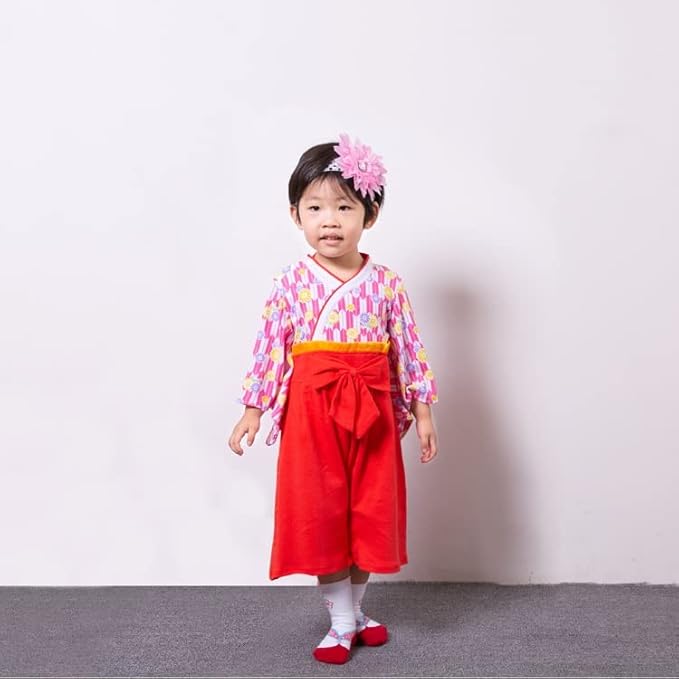 Baby Girl Kimono Romper Japanese Costumes Hakama Coverall Infant Samurai Outfits
