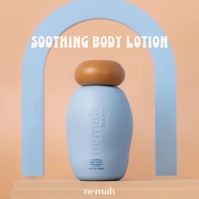 Nemah Baby Lotion, Baby Moisturizer For Sensitive Skin, Lotion For Newborn And Toddlers, With Chamomile Aloe Vera Jojoba Oil, Lightweight Non-Greasy, Fast Absorbing, Vegan & Cruelty Free, 9.8 Fl Oz