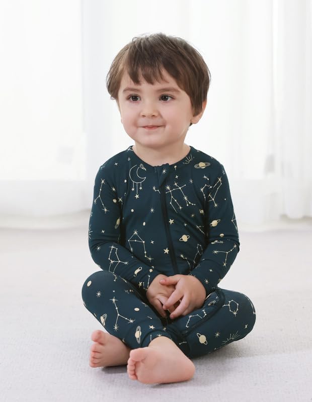 Baby Zippered Rompers Newborn Pajamas Sleepers Long Sleeve Jumpsuits Infant Zipper Romper-Viscose from Bamboo