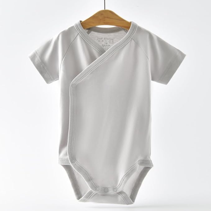 Baby Boys Girls Short Sleeves Kimono Clothes Cotton Baby Side-Snap Bodysuit Pack of Baby Layette Set