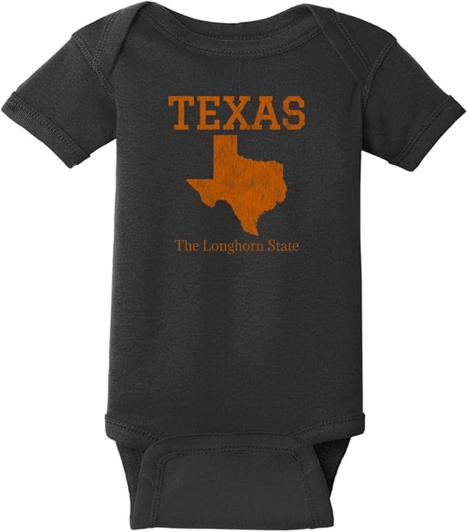U.S. Custom Tees Texas Baby One Piece – The Longhorn State Baby Bodysuit – Texas Style Infant Romper – Texas Baby Outfit Gift