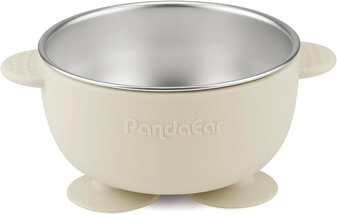 PandaEar 3 Pack Stainless Steel Baby Suction Bowls, Non-Slip Child Food Bowl with Silicone Sleeve for Kids Toddlers Infants, Unbreakable & Mess Free (Pink)