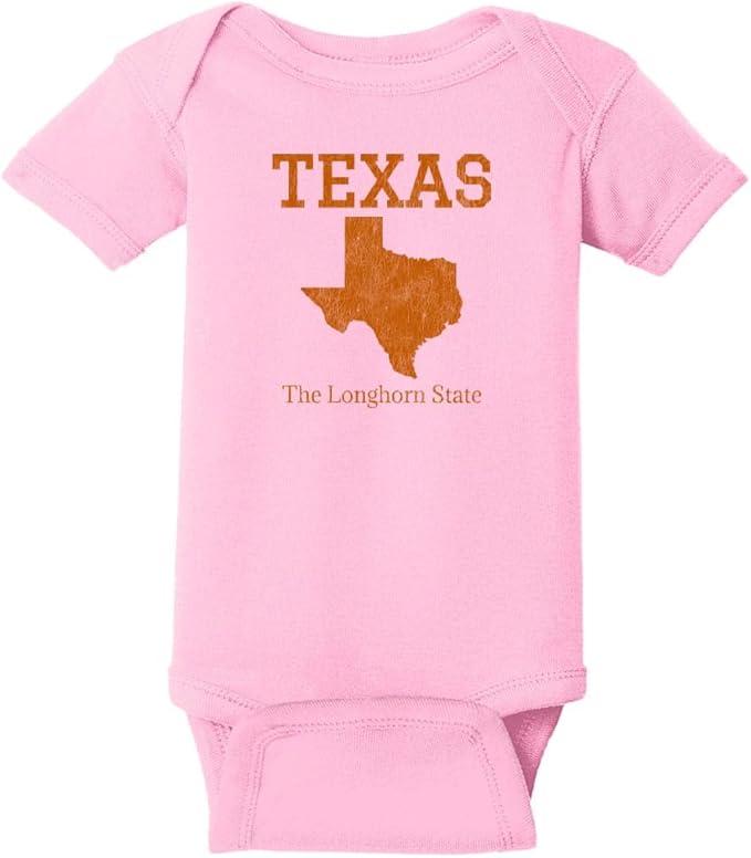 U.S. Custom Tees Texas Baby One Piece – The Longhorn State Baby Bodysuit – Texas Style Infant Romper – Texas Baby Outfit Gift