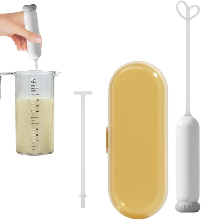 Baby Formula Stirrer Electric - Baby Bottle Frother, Compact Formula Stirrer, Handheld Milk Whisk | Efficient Mixing Tool for New born Feedings, Battery Operated with Spill Control Hot and Cold Milk