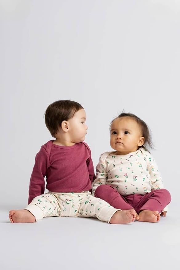 monica + andy Long Sleeve Jack & Jill Bodysuit, Organic Baby Clothes for Girls & Boys, For Preemie, Newborn & Infant