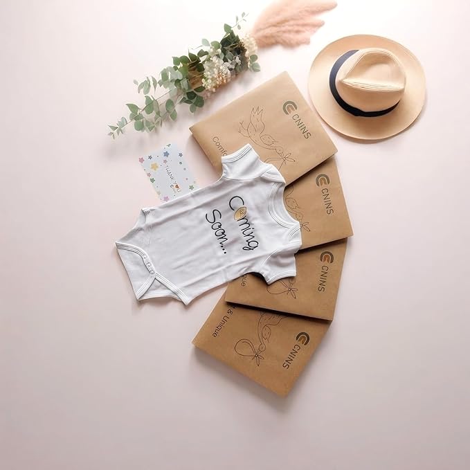 Cnins Newborn Baby Bodysuit - Pregnancy Announcement & Infant Loss Gift, Coming Soon & Rainbow Design Coming Home Outfit