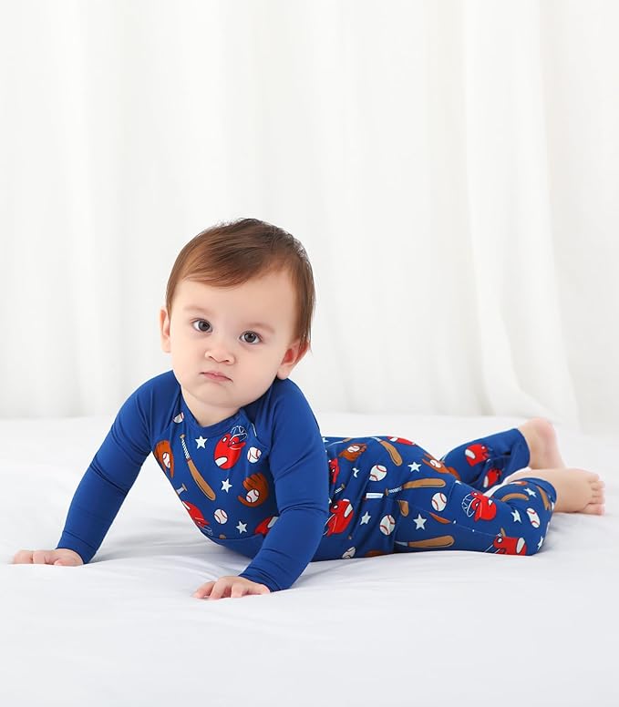 Baby Boys Girls Romper-Viscose Made from Bamboo, Long Sleeve Jumpsuits Soft Footless Rompers, Unisex