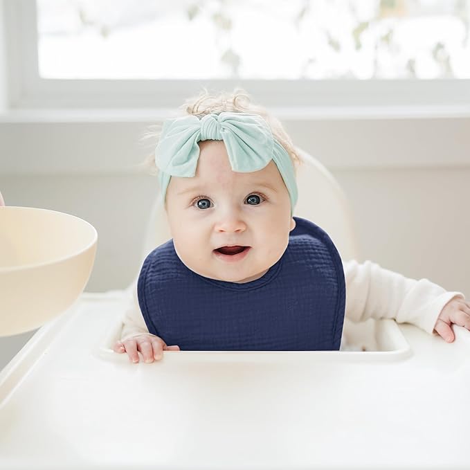 Konssy Muslin Baby Bibs 8 Pack Baby Bandana Drool Bibs Cotton for Unisex Boys and Girls, Soft Absorbent Set for Teething and Drooling