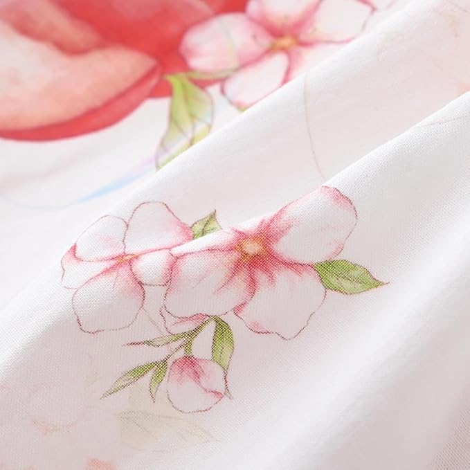 BINIDUCKLING Baby Kimono Style Wrap Over Bodysuit Soft Muslin Fabric Graphic Print