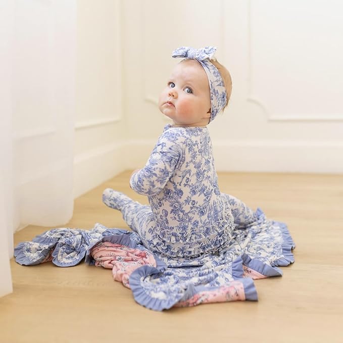 Ruffled Zippered Vintage Pink Rose One Piece