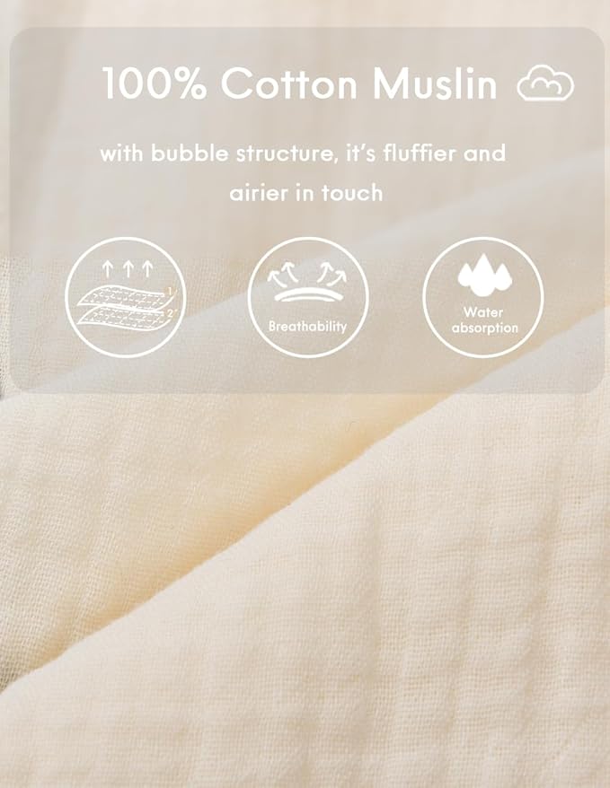 BINIDUCKLING Baby Kimono Robes Cotton Muslin Outfit Clothes Newborn - 24 Months