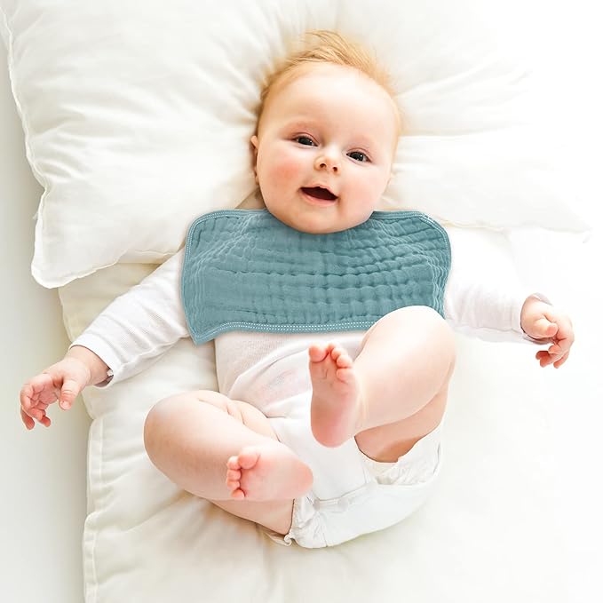 Frienda 6 Pack Muslin Burp Cloths Cotton Large 20''x 9'' Extra Absorbent and Soft Baby Burping Cloth for Baby Boy Girl Unisex(Fresh Colors)