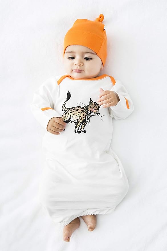 Babysoy Jane Goodall Animal Long Sleeve Newborn Gown/Bundler Infant Sleep Sacks