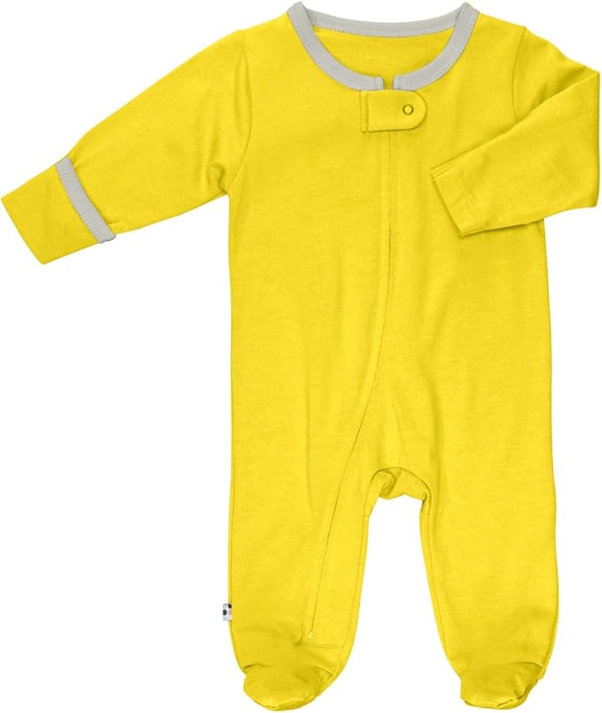 Babysoy Zipper Footies - Baby Footed Pajamas Sleeper Solid Star Colors 0-18 Months