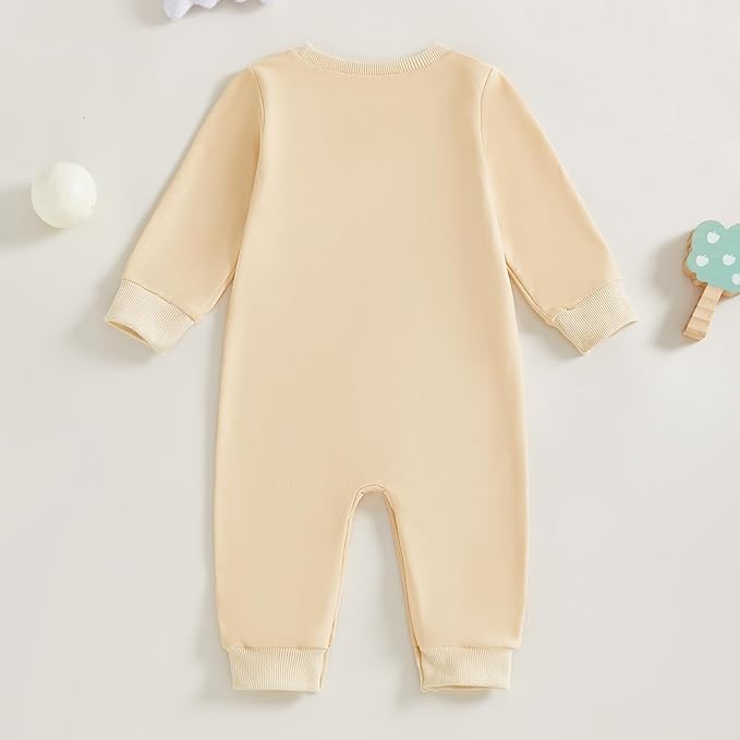 Newborn Baby Boy Fall Outfit Romper Golf Court Embroidery Long Sleeve Onesie Jumpsuit Bodysuit Cute Infant Clothes