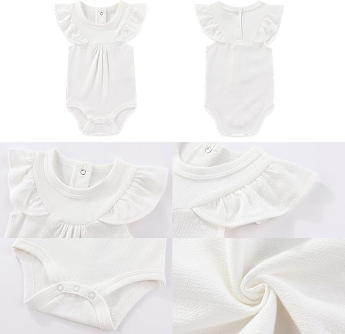 Four Seasons Baby Boy Girl Bodysuits 5-Pack Cotton Comfort Short Sleeve Baby Clothes Soft Infant Outfits
