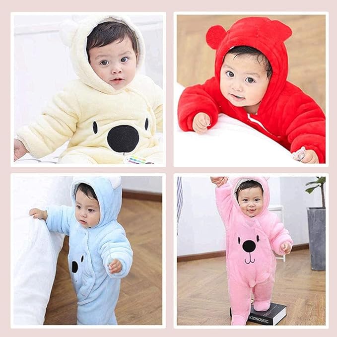 ALLAIBB Baby Newborn Snowsuit Winter Hooded Footie Fleece Jumpsuit for Infant Girls Boys