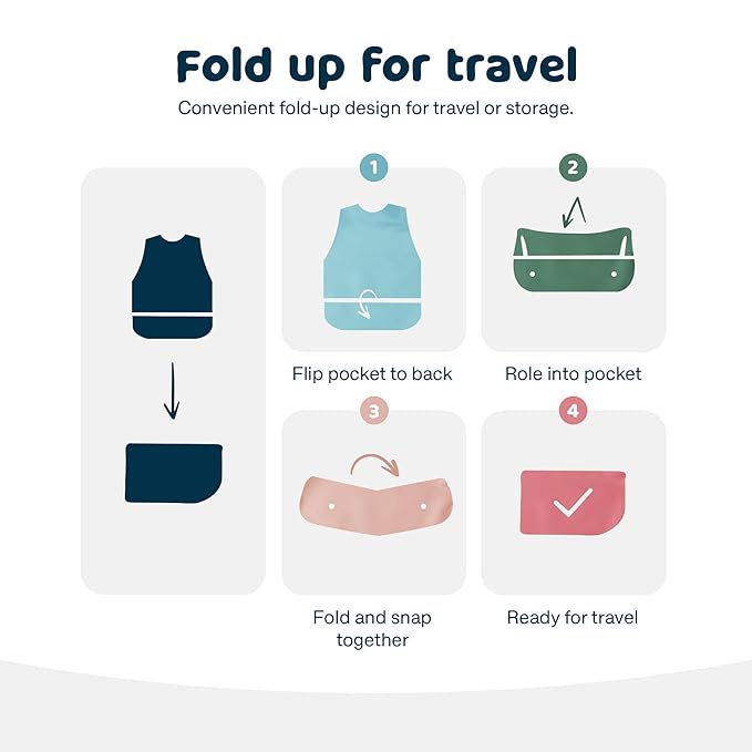 Tiny Twinkle Mess Proof Baby Bib for Girls | Waterproof Toddler Bib for Eating | Baby Apron for Feeding | Machine Washable | Perfect Shower Gift (Petite Safari, 6–24M)