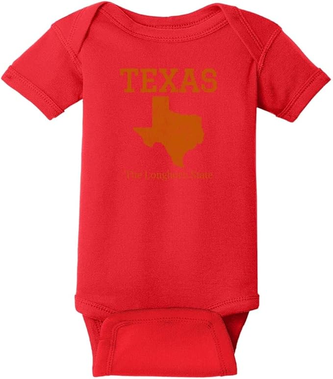U.S. Custom Tees Texas Baby One Piece – The Longhorn State Baby Bodysuit – Texas Style Infant Romper – Texas Baby Outfit Gift