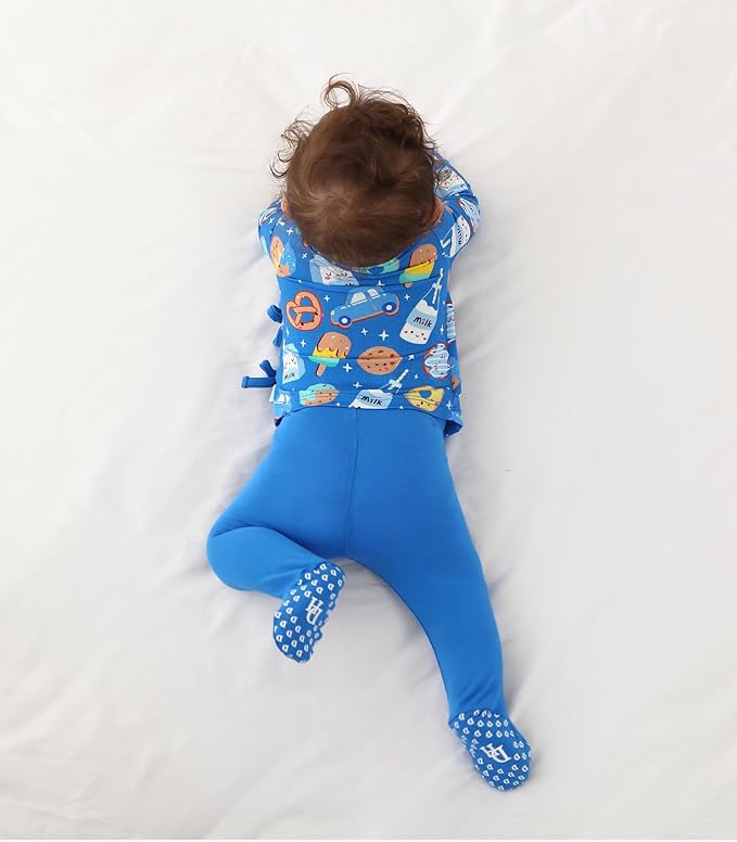 Newborn Baby Girls Clothes-Viscose Made from Bamboo, Long Sleeve Kimono Top and Pants Set Soft Infant Outfits