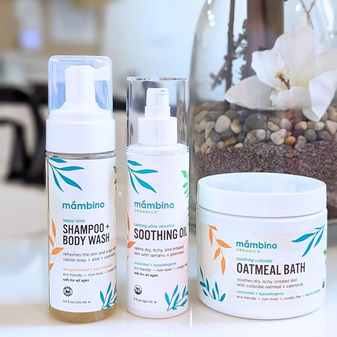 Mambino Organics Massage Baby Oil – Organic, Nourishing with Egyptian Calendula, Chamomile & Lavender – Gentle for After-Bath Relaxing – Cruelty-Free Baby Oils for Baby & Kids, 2-Pack 5 fl oz