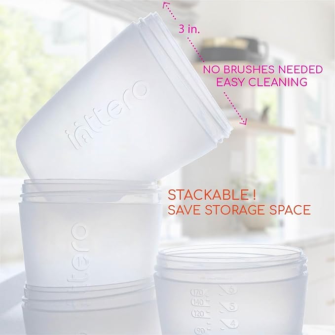 INTTERO Baby Bottles with Built-in Formula Dispenser, Anti-Colic Wide Neck Design for Newborn Feeding and Everyday Baby Essentials, 6 Oz Slow Flow (2 Pack), Cute Pink