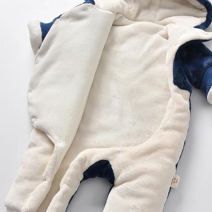 Fairy Baby Newborn Baby Snowsuit Bear Suit Romper Winter Warm Coat Infant Fleece Footie Jumpsuit for Girls Boys 0-18M