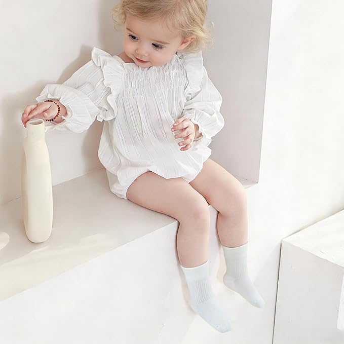 Baby Girls/Boys Socks Soft Cotton Infant Sock Set Newborn Dress Socks 5 Pairs Comfortable Sock for Toddler