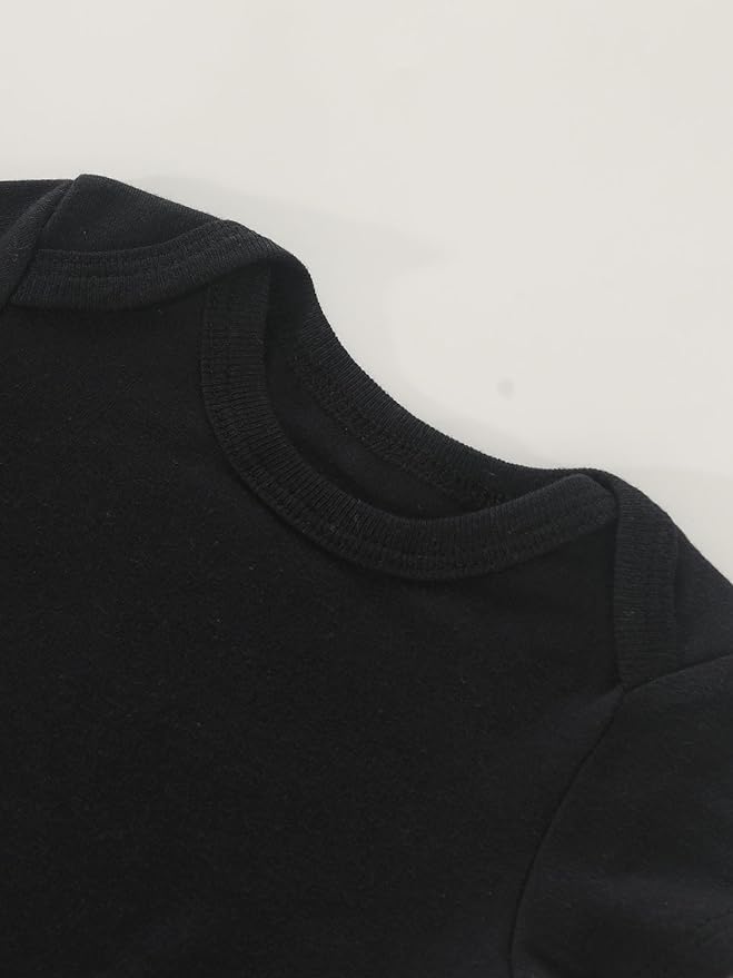 JYHOPE 5-Pack Newborn Infant Short Sleeve Pure Color Romper Bodysuit For Baby Girls And Boys Toddler Summer Clothes