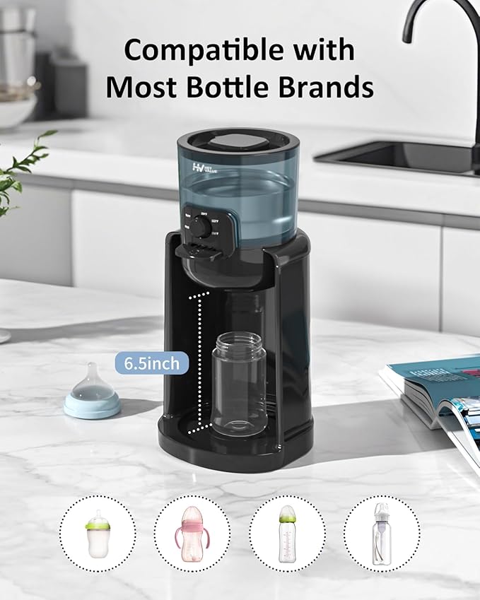 Water Warmer, HEYVALUE Baby Bottle Warmer, Formula Maker with Night Light, 4 Temperature Control & 72H Keep Warm, Detachable Tank, Instantly Dispenses Warm Water, Feed Baby More Easier and Healthier