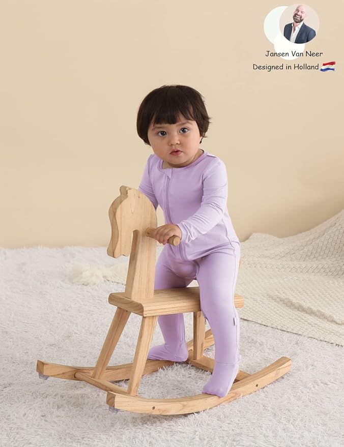 Jimonda Bamboo Baby Pajamas,Unisex Boys Girls One-Piece Footies,Long Sleeve Sleepers 2-Way Zip closure Romper