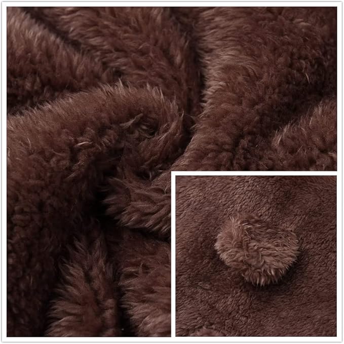 CAHL&FAUO Newborn Snowsuit Baby Cartoon Bear Onesie Warm Fleece Hooded Romper Jumpsuit