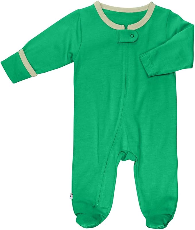Babysoy Zipper Footies - Baby Footed Pajamas Sleeper Solid Star Colors 0-18 Months