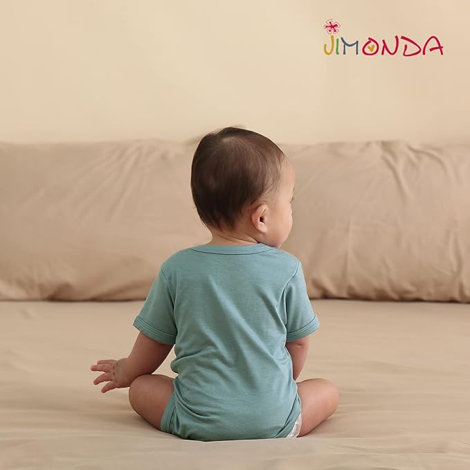 Jimonda Baby Bodysuits Rayon from Bamboo Short Sleeve Baby Boys Girls Rompers Soft Outfits Newborn Clothes