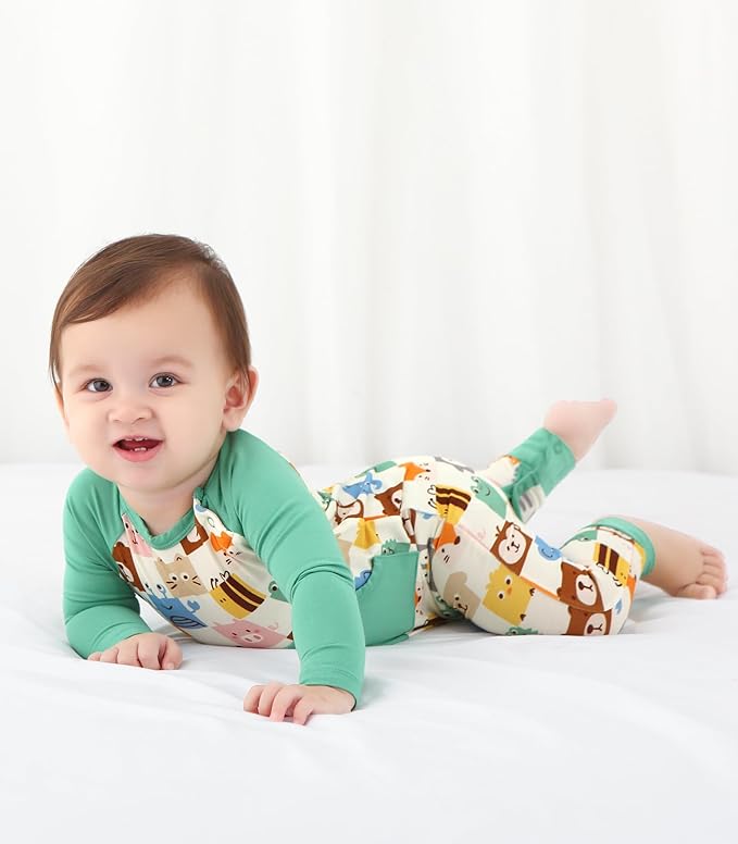 Baby Boys Girls Romper-Viscose Made from Bamboo, Long Sleeve Jumpsuits Soft Footless Rompers, Unisex