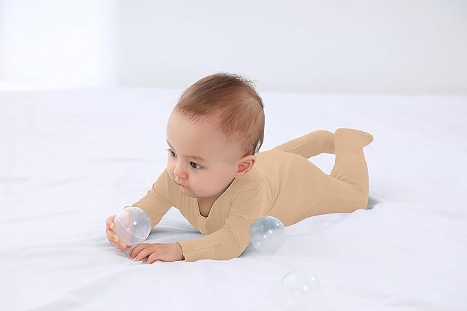 Baby Boy Footed Pajamas with Mittens,Rayon Made from Bamboo Sleepers, 2 Way Zipper Long Sleeve Pjs