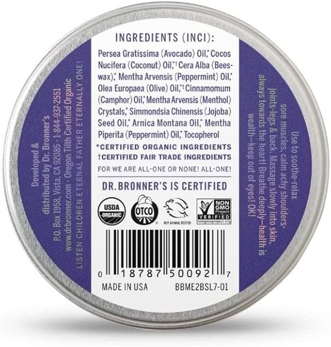 Dr. Bronners, Organic Magic Arnica Menthol Balm, 2 Ounce