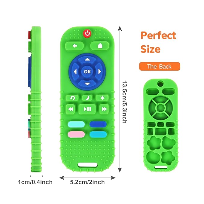 Hooku 2-Pack Silicone Teethers for Babies 0-6 & 6-12 Months, Sensory Chew Toys & Remote Control Toys for Infants & Toddlers
