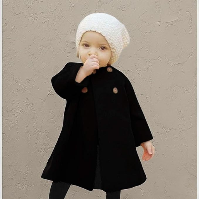 XFGLCK Toddler Baby Girls Coats Cloak Button Jacket Outerwear Fall Winter Clothes