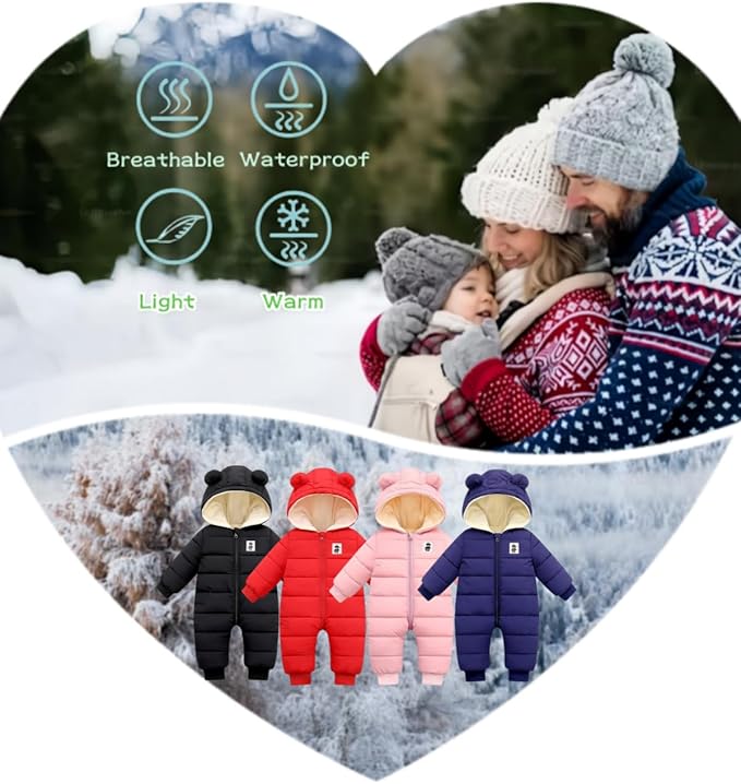 Ohrwurm Baby Snowsuit Winter Coat Fleece Lining Warm Hoodie Romper Puffer Jacket